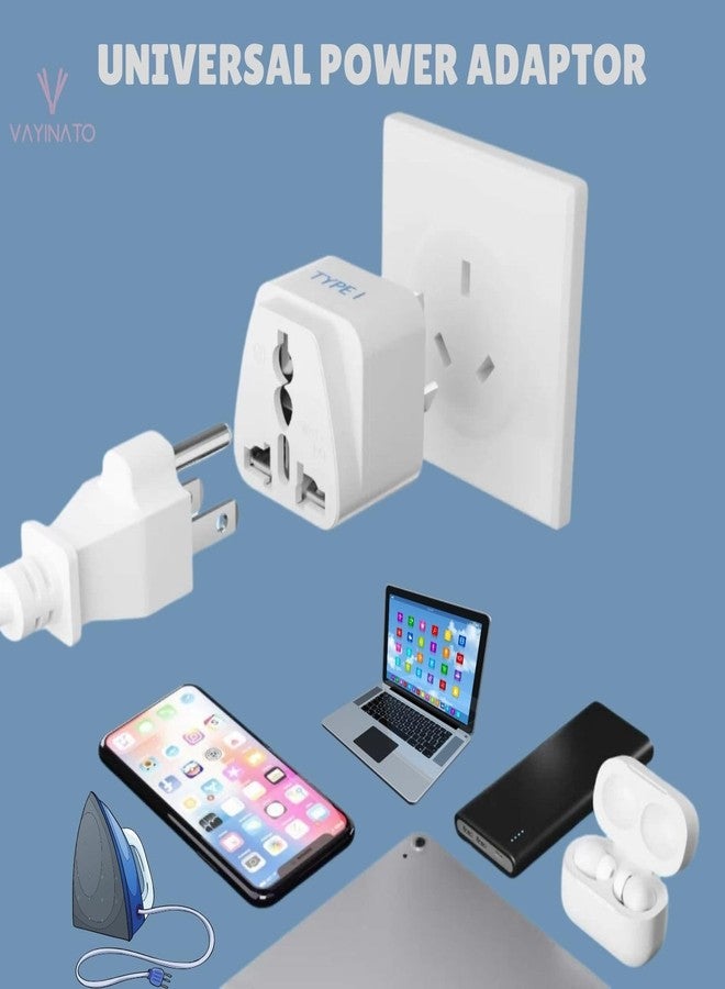 VAYINATO® (2 Pcs-White) 3 Pin Plug Socket Adaptor | Universal 3-Round Pin Converter for Indian Sockets, China, Thailand, Europe, Taiwan, Japan, Italy, Korea and Indonesia to India - Image 3